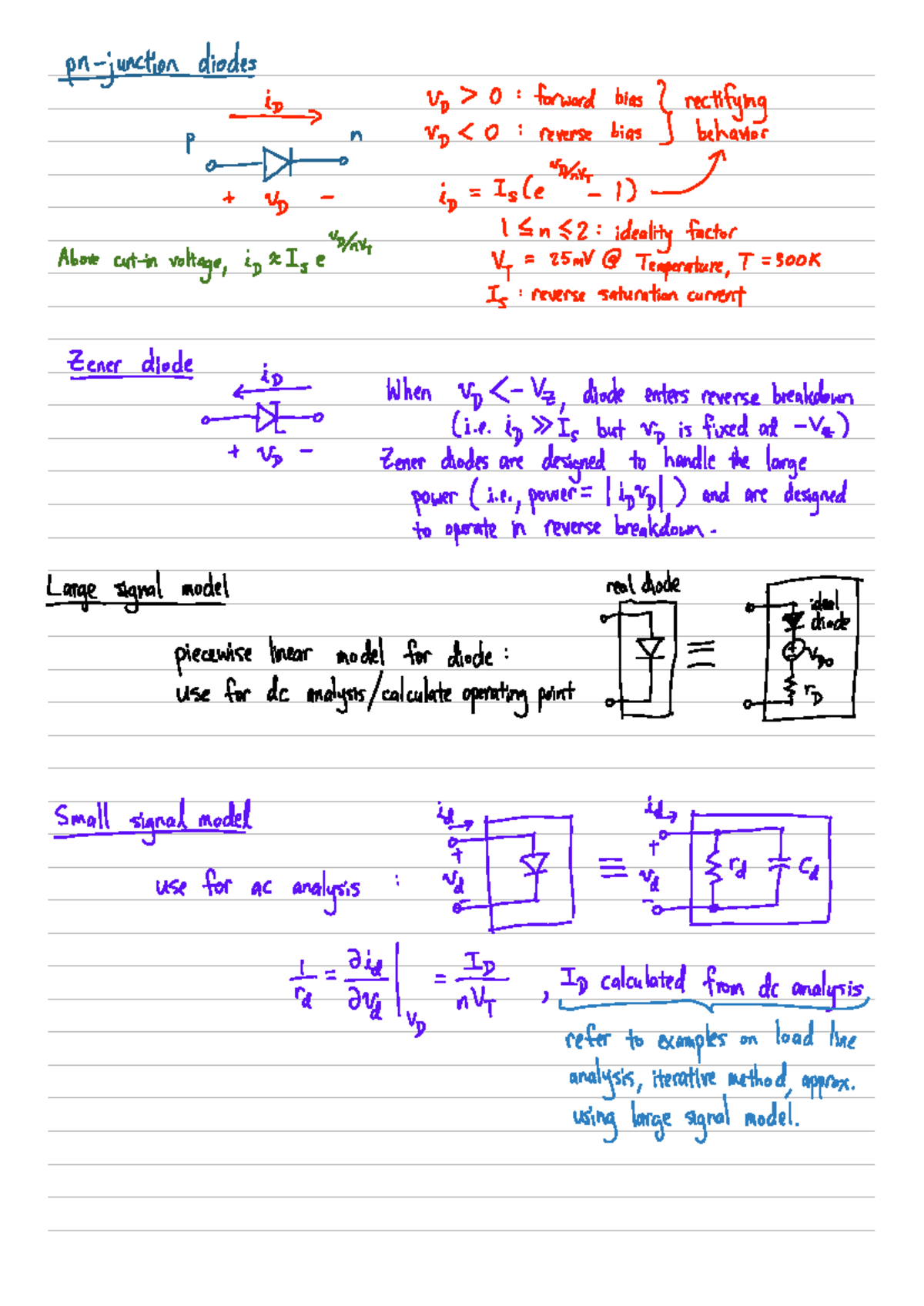 EE2027 - 03 - pn Junction Diode - diodes iD V 0 : forward bias ...