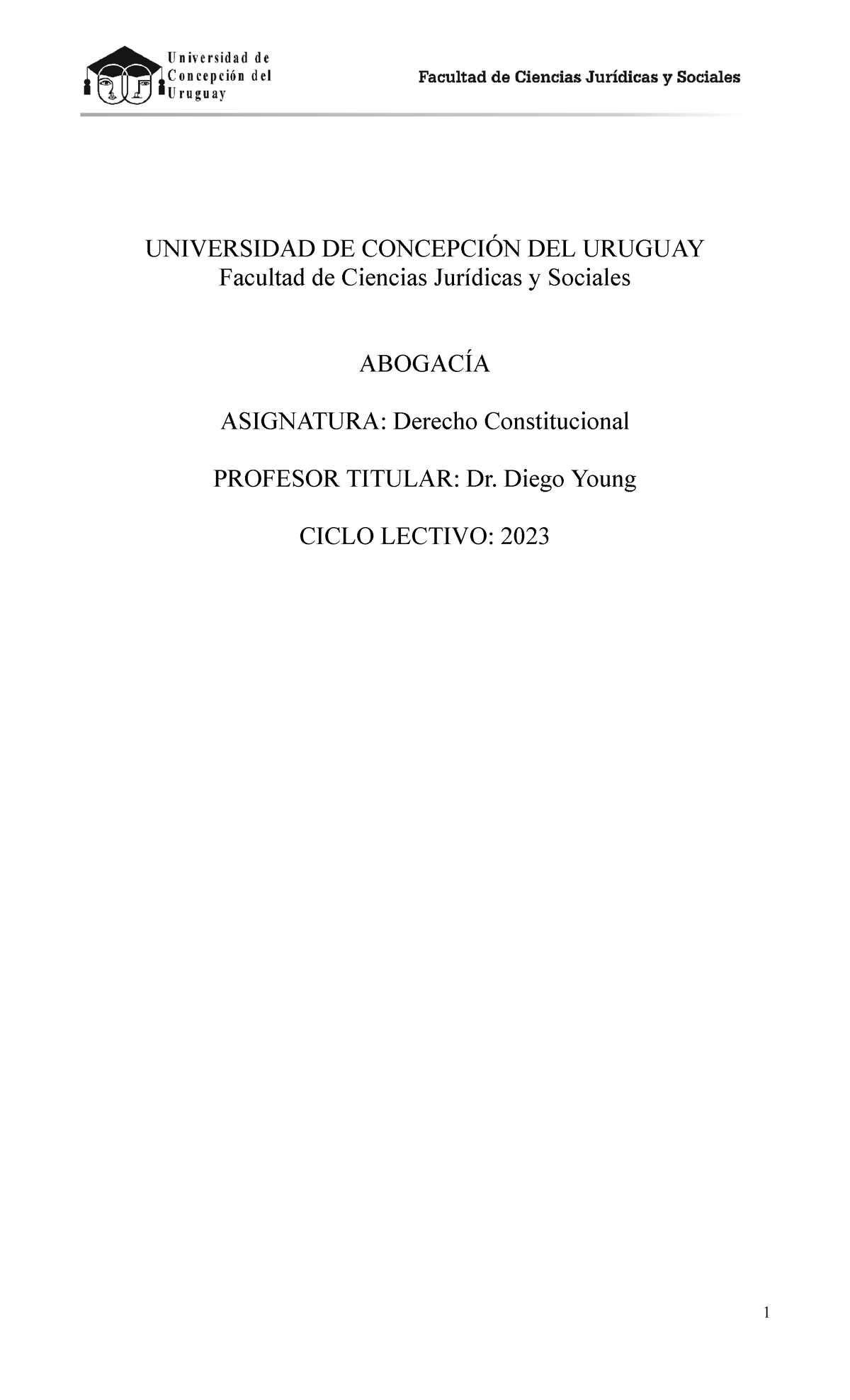 Programa de Derecho Constitucional 2023 - Abogacía 10 - Studocu