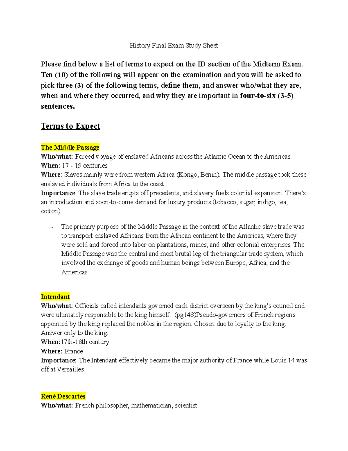 Hist 1075 Final Exam Study Guide: Key Terms & Concepts - Studocu