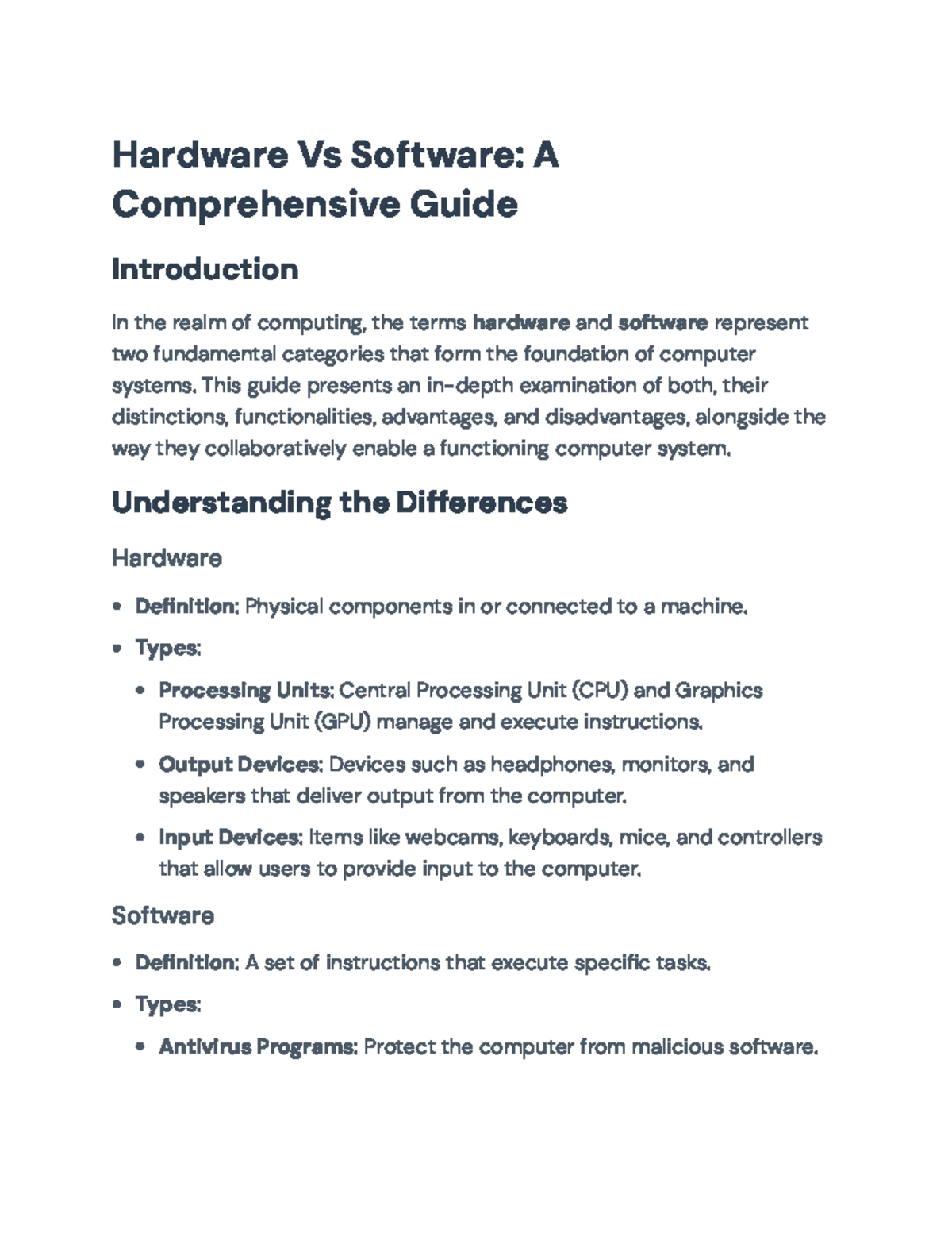 Hardware vs Software: A Comprehensive Guide on Their Roles and ...