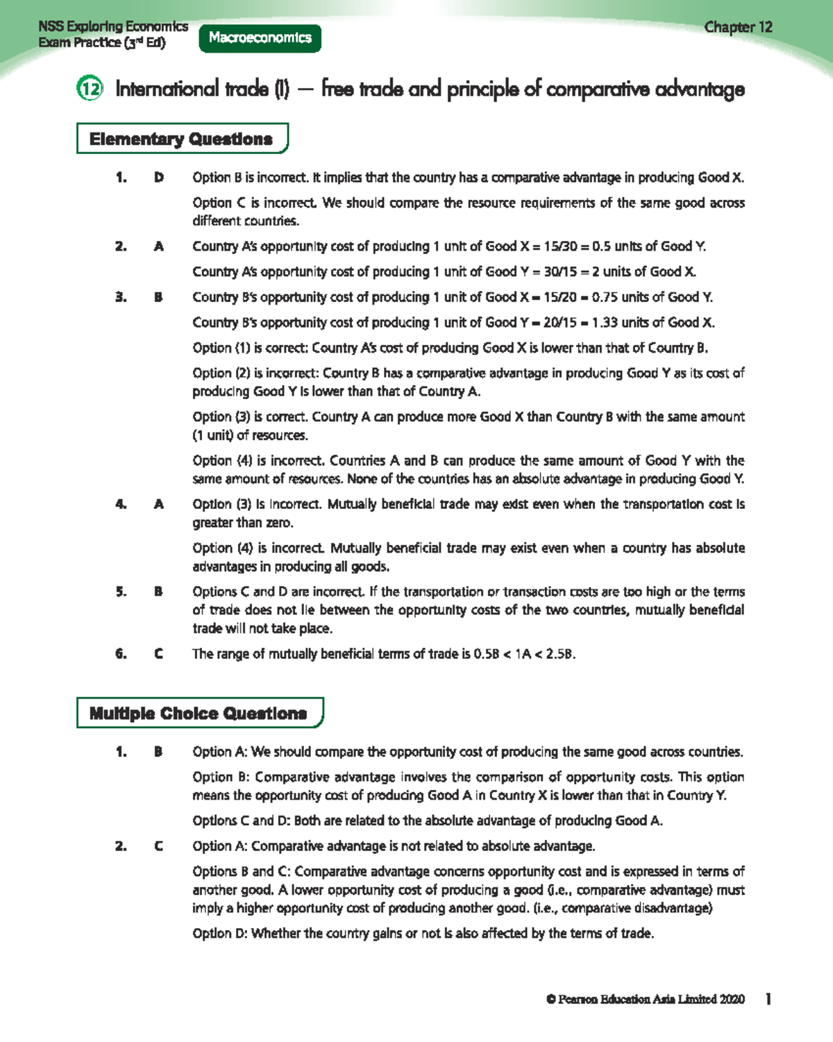 NSS Exploring Economics Chapter 12 Exam Practice (3rd Ed) on ...