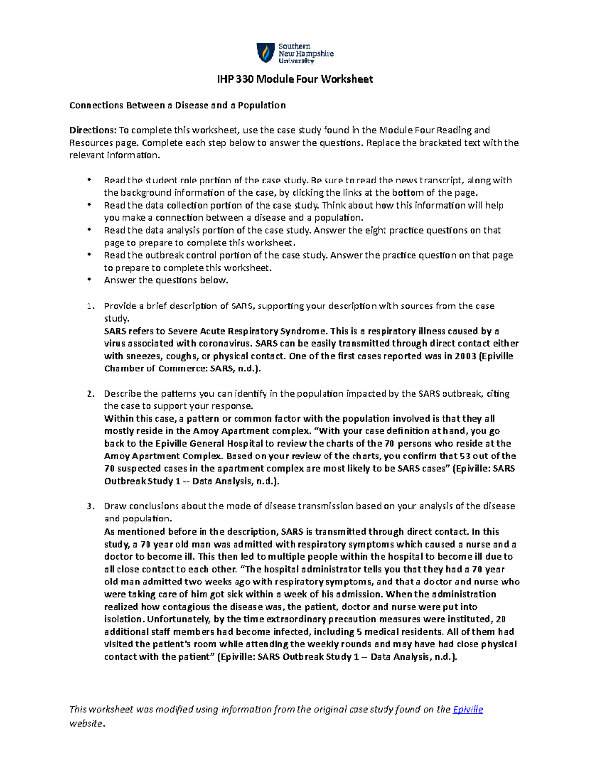 IHP 330 Module Four Worksheet - IHP 330 Module Four Worksheet Connec 7 ...