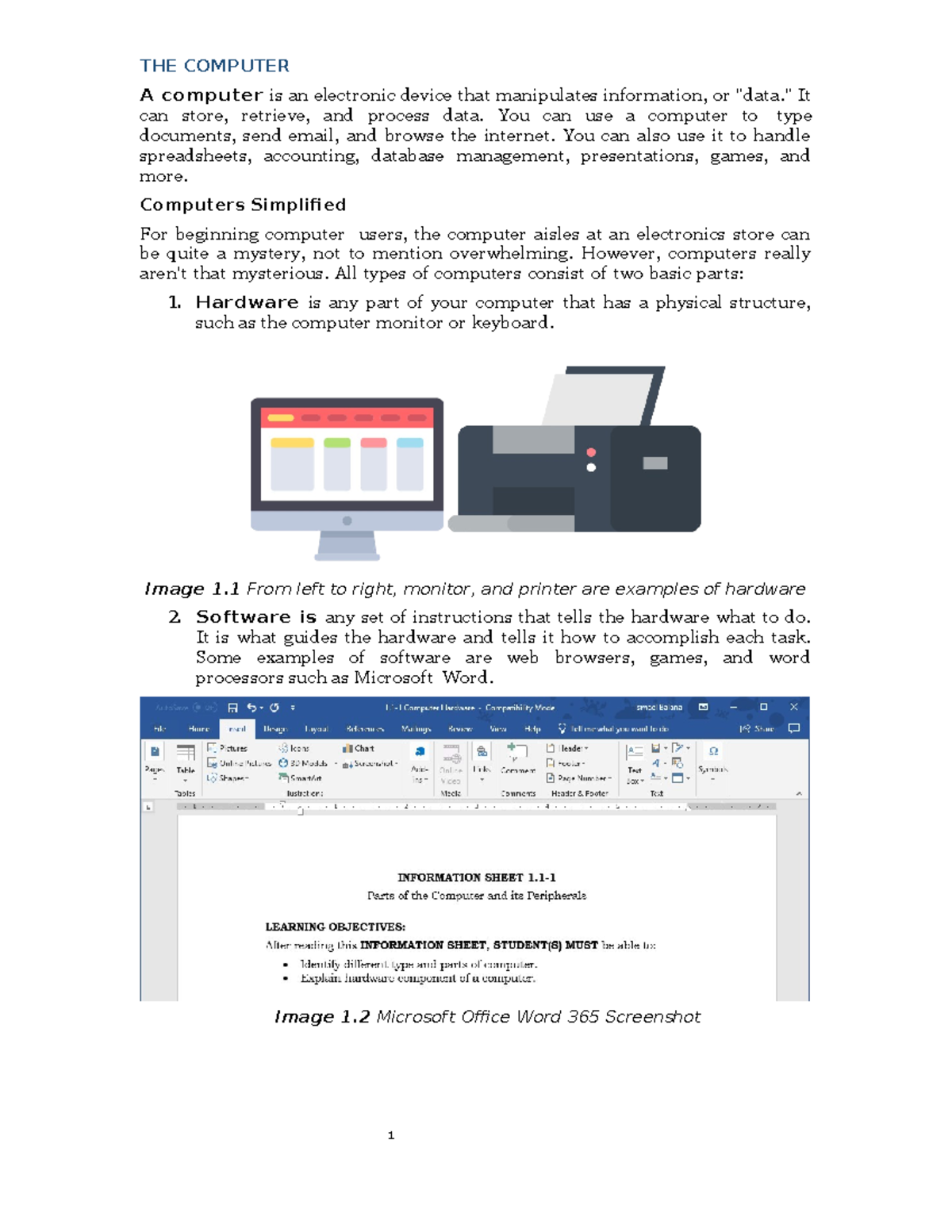 CSS-1 - computer system servicing - THE COMPUTER A computer is an ...