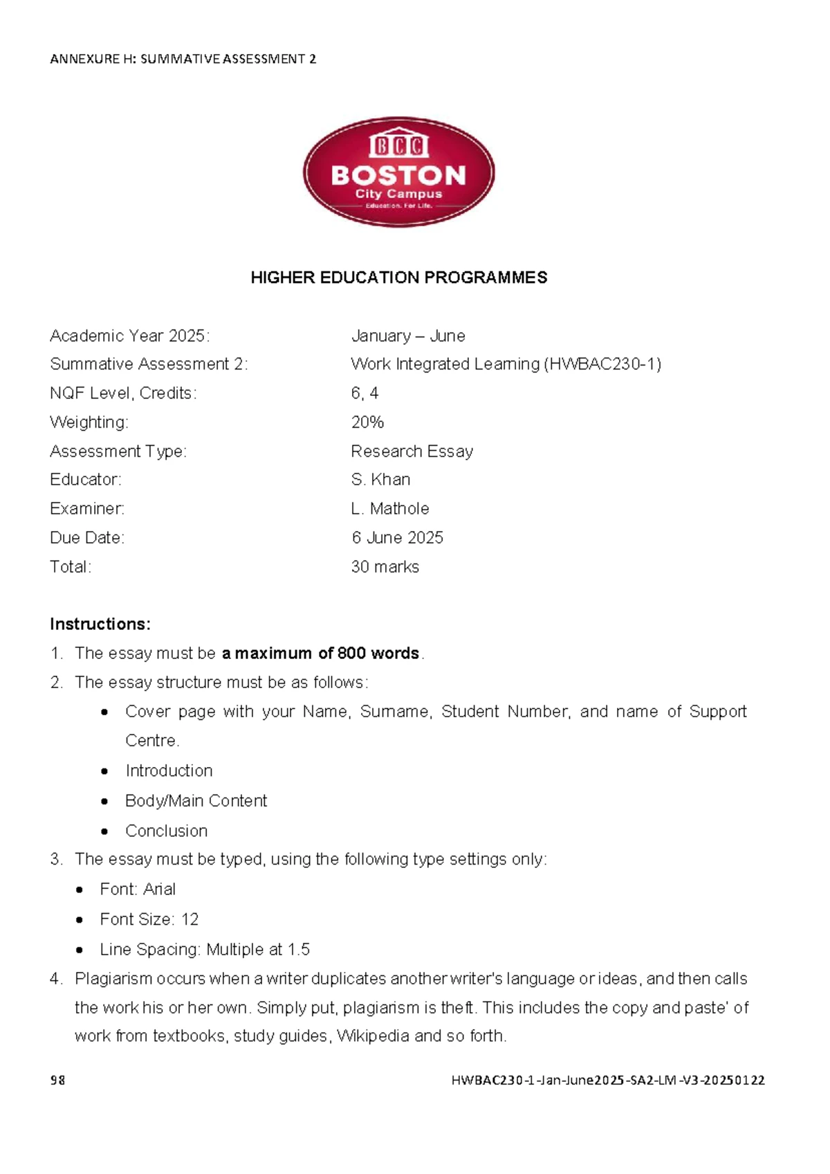 E. Breakdown of Prescribed Course Material - HBMN233 - All Chapters ...