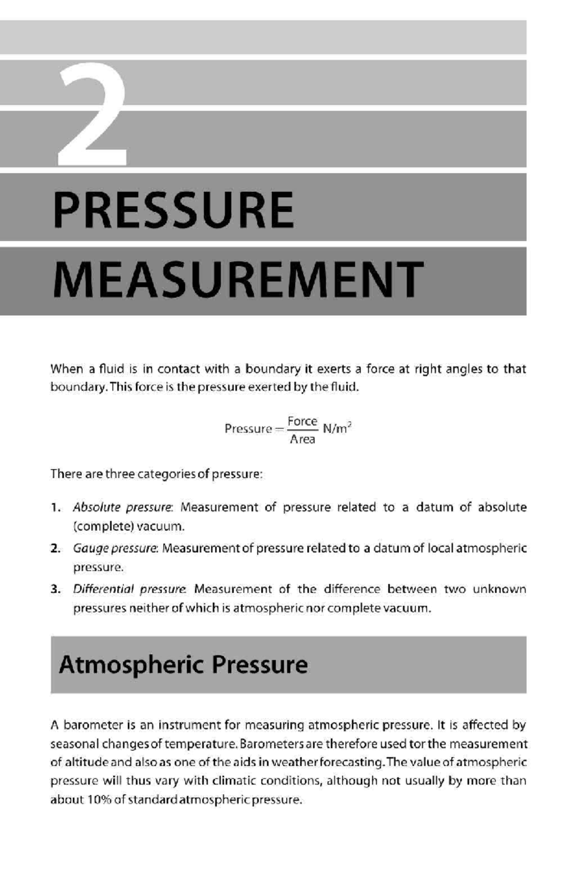 Pressure Measurement Techniques in Instrumentation and Control Systems ...