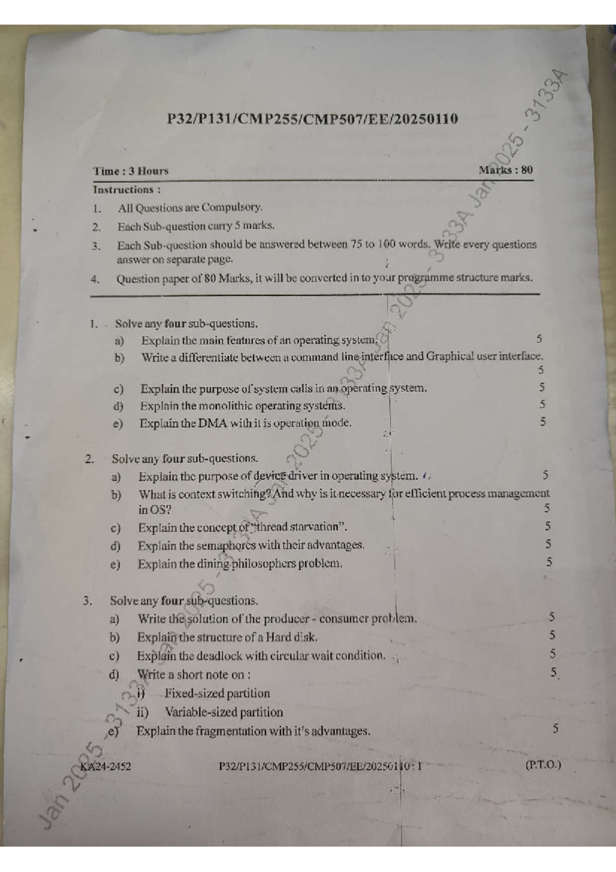 PYTHON 2025 Final Exam Question Paper with Instructions and Marks - Studocu