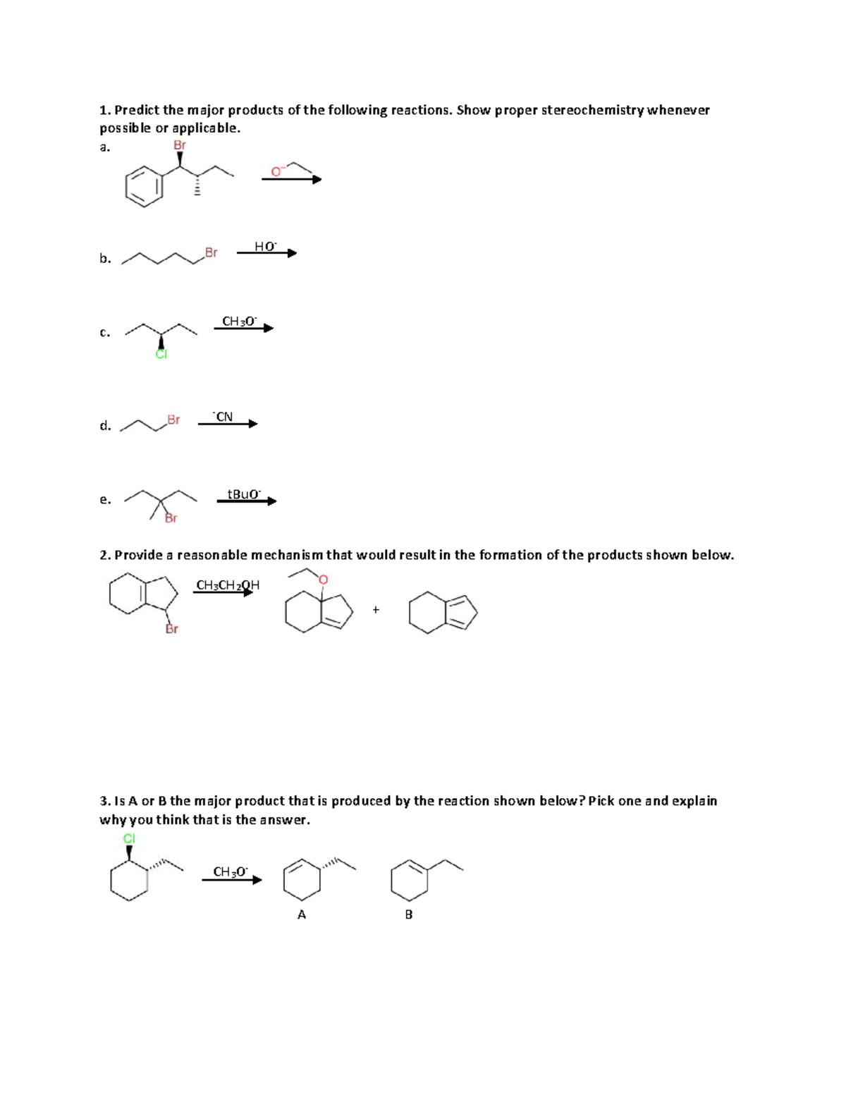 Ch. 6 - Practice Worksheet on Reaction Predictions and Mechanisms - Studocu