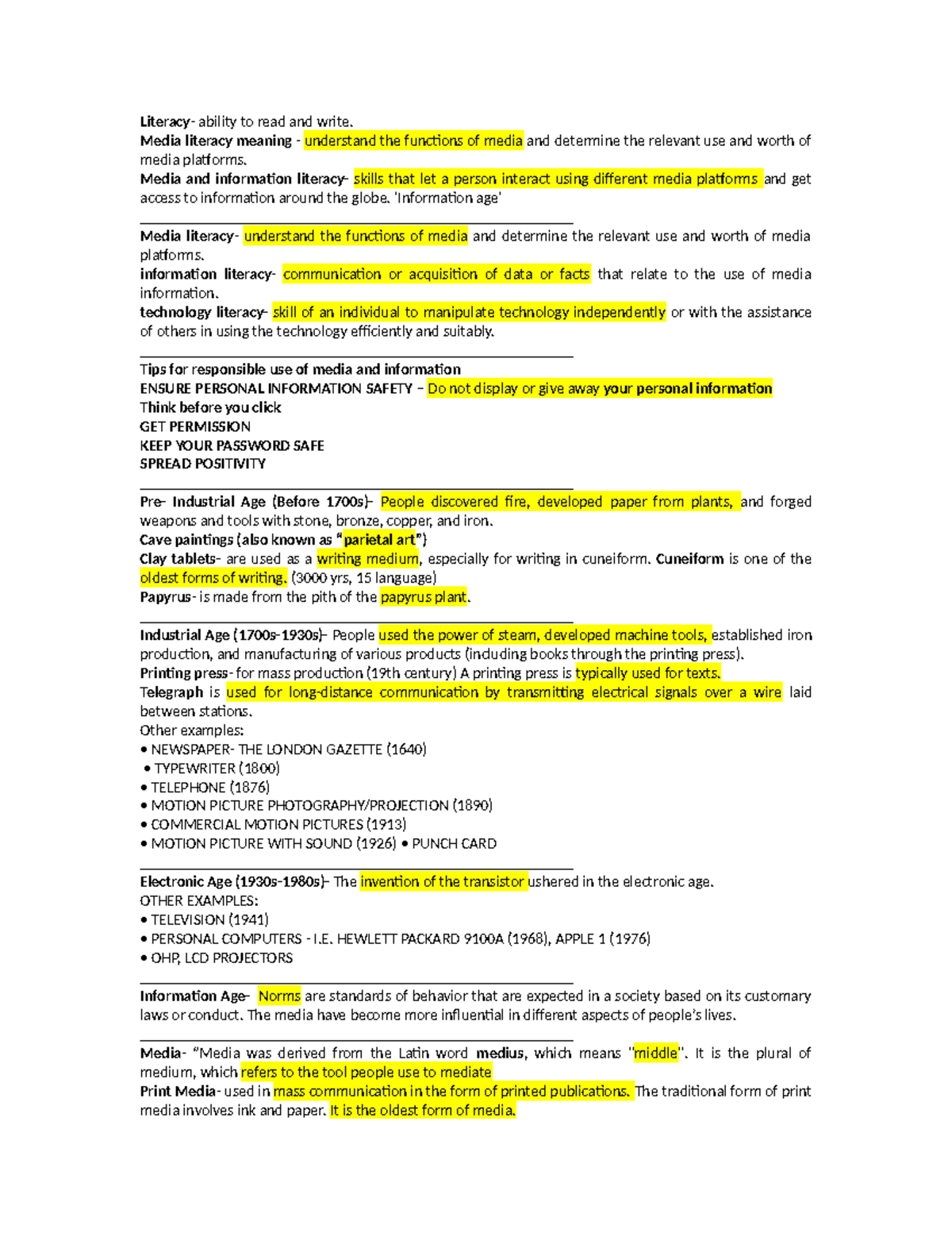 M.I.L 101: Media Literacy Final Exam Reviewer - Studocu
