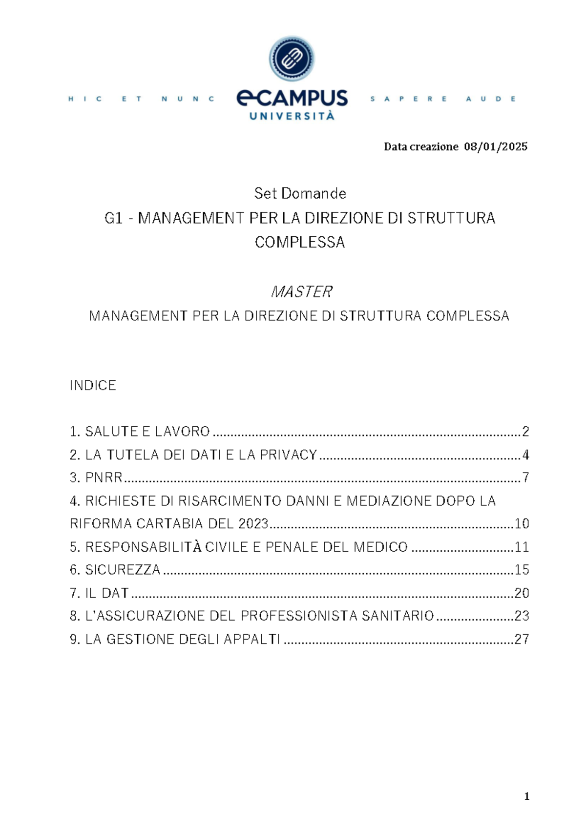 SD MDS2 G124: Domande e Risposte su Management e Responsabilità ...