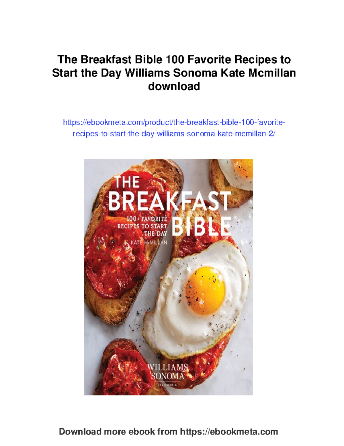 The Breakfast Bible: 100 favorite recipes to start the day - Studocu