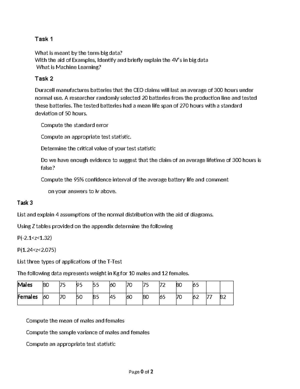 Advanced DATA Analytics Tutorial Practice Questions (Session 1) - Studocu