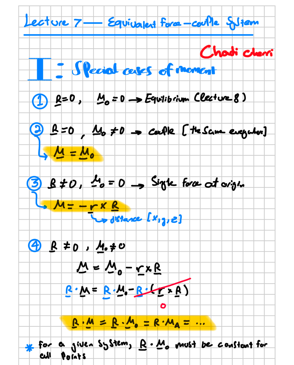 Statics - Lecture 7: Equivalent force and special cases of moment - Studocu