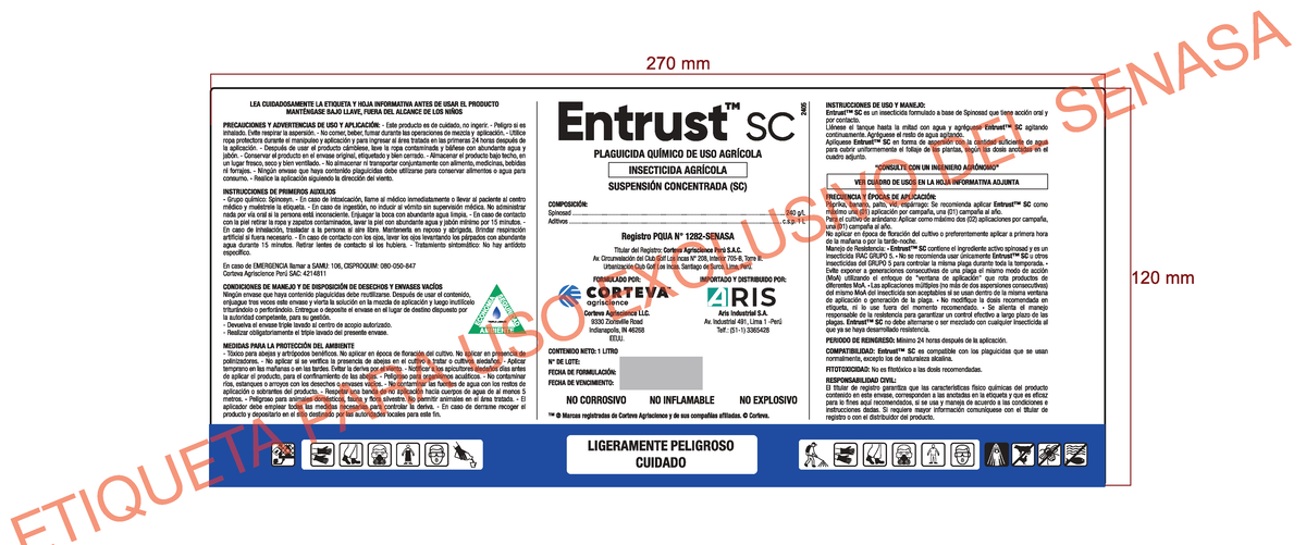 Corteva Entrust SC 1LT+ Mango - Quimica - EXCLUSIVO DEL SENASA ETIQUETA ...