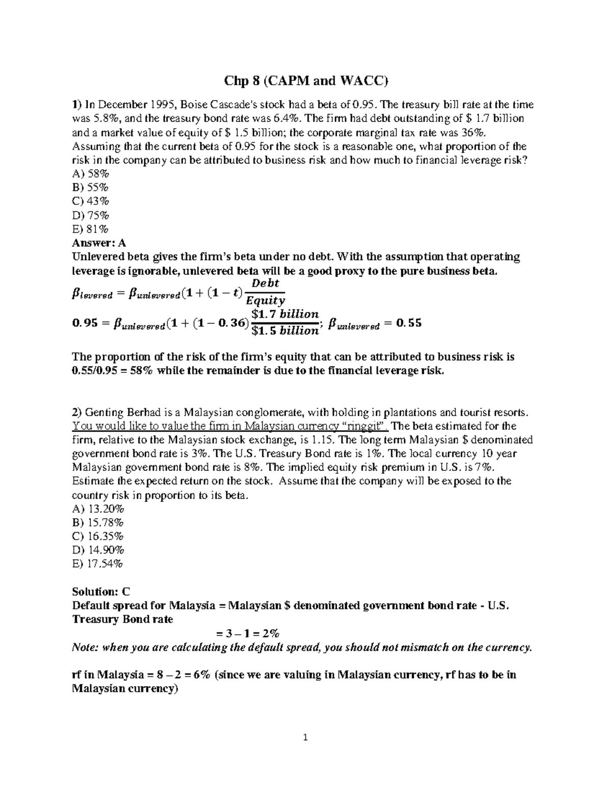 2-Chp 8-Solution - Detailed Problem Set Solutions for Ch 8 - Studocu