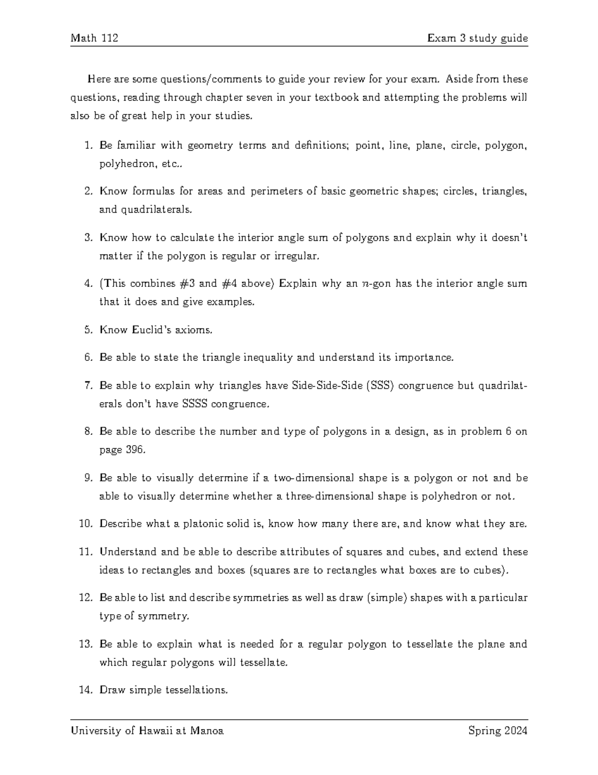 Math 112 Exam 3 Study Guide - Spring 2024 - Math 112 Exam 3 study guide ...