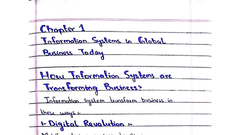 MIS 101: Chapter 1 - Transforming Business with Information Systems ...