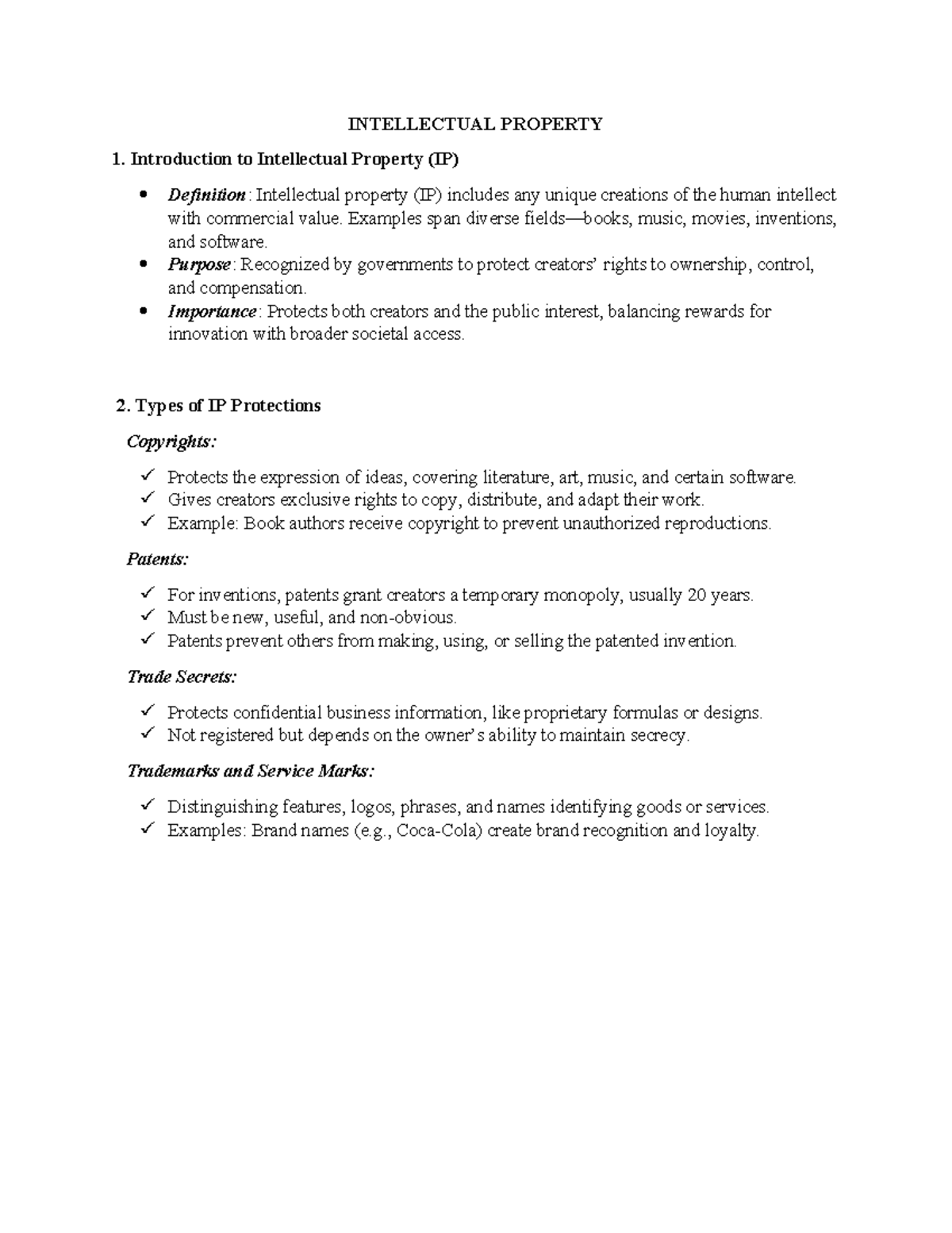 Topic 6- Intellectual Property - INTELLECTUAL PROPERTY Introduction to ...