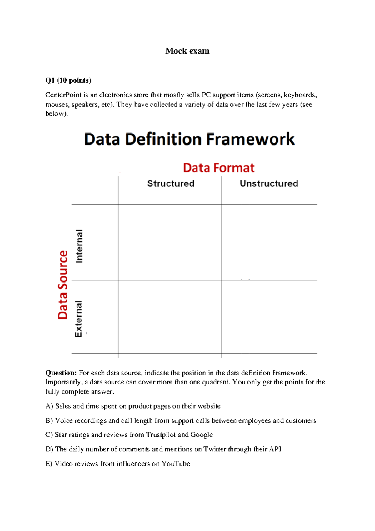 2024 Mock Exam (Q1-Q9) Answers for CenterPoint Analysis - Studeersnel