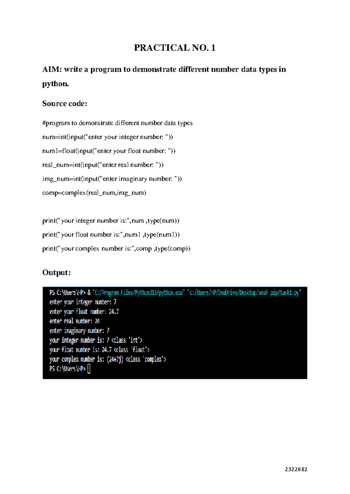 Python Practical Exercises 1-4: Data Types & Operations (PTA) - Studocu