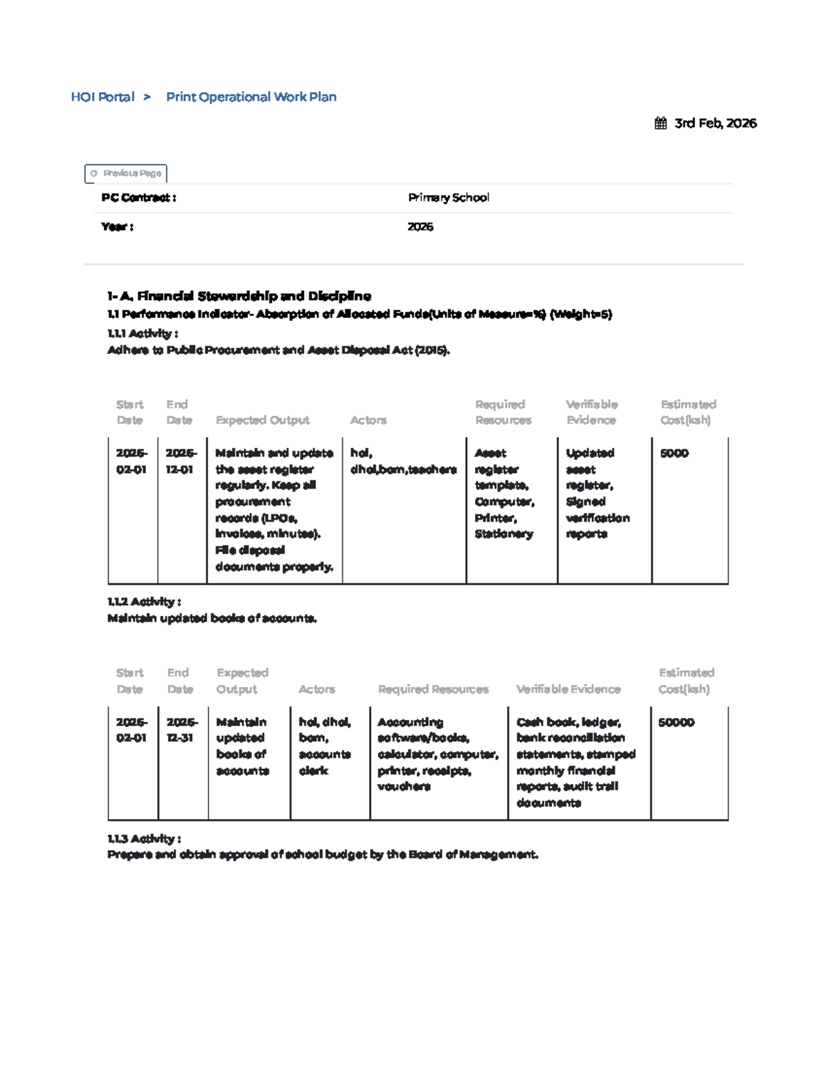 HOI Print PC Operational Work Plan - Class Notes 2026 - Studocu