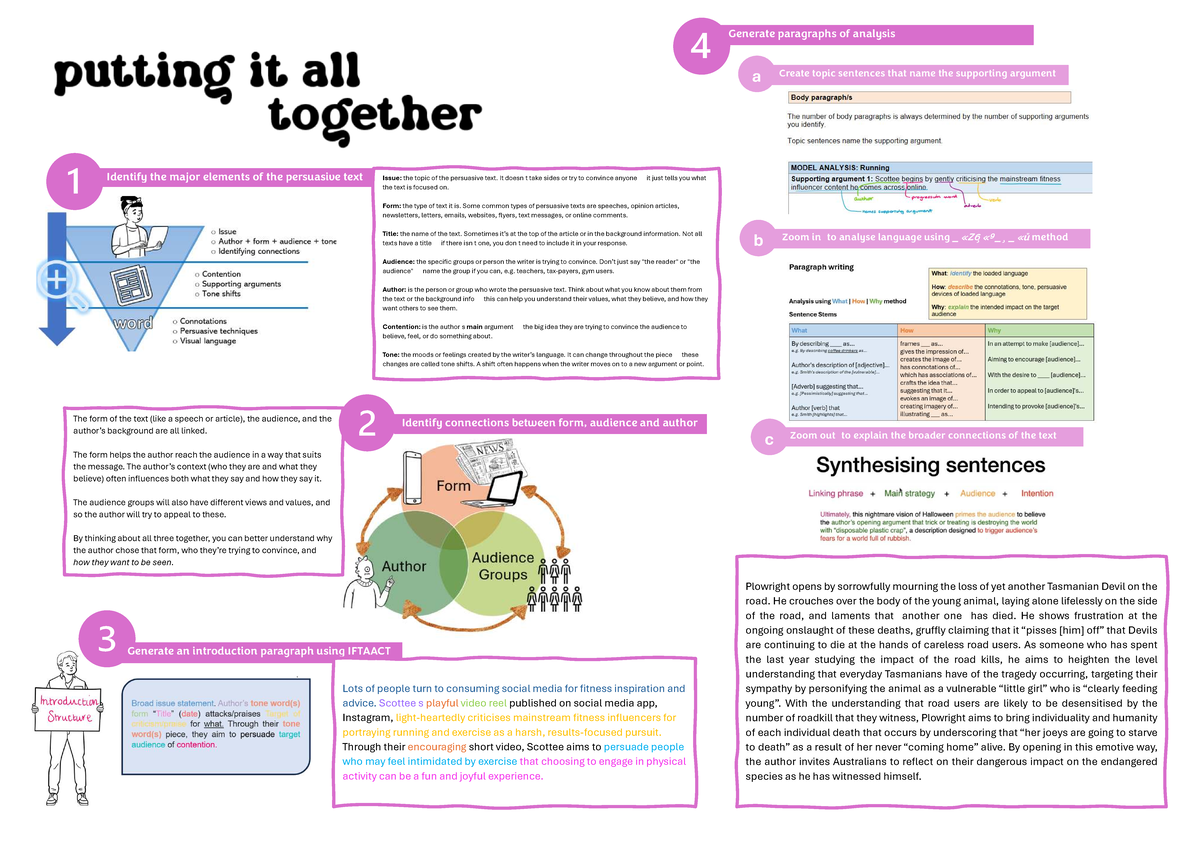 AA - Placemat: Analyzing Persuasive Text Elements and Techniques - Studocu