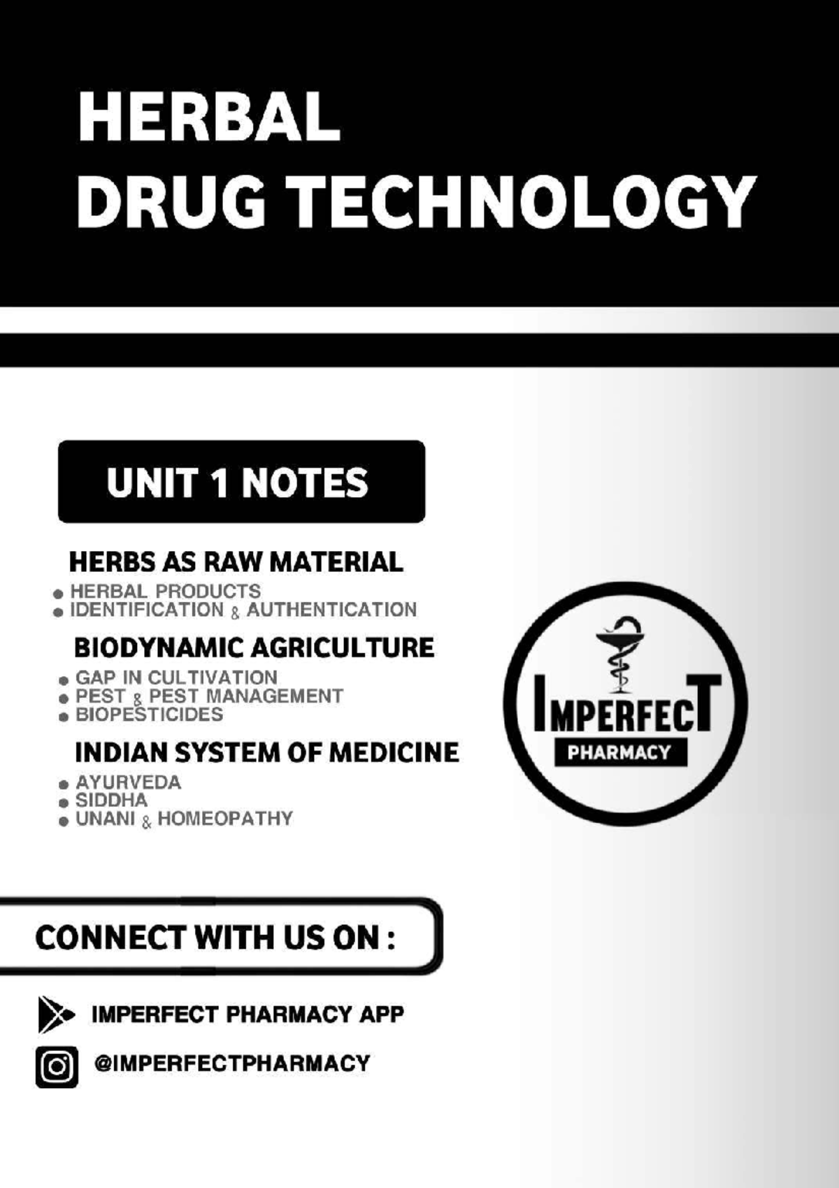 HERBAL DRUG TECHNOLOGY UNIT 1 NOTES: RAW MATERIALS & AUTHENTICATION ...