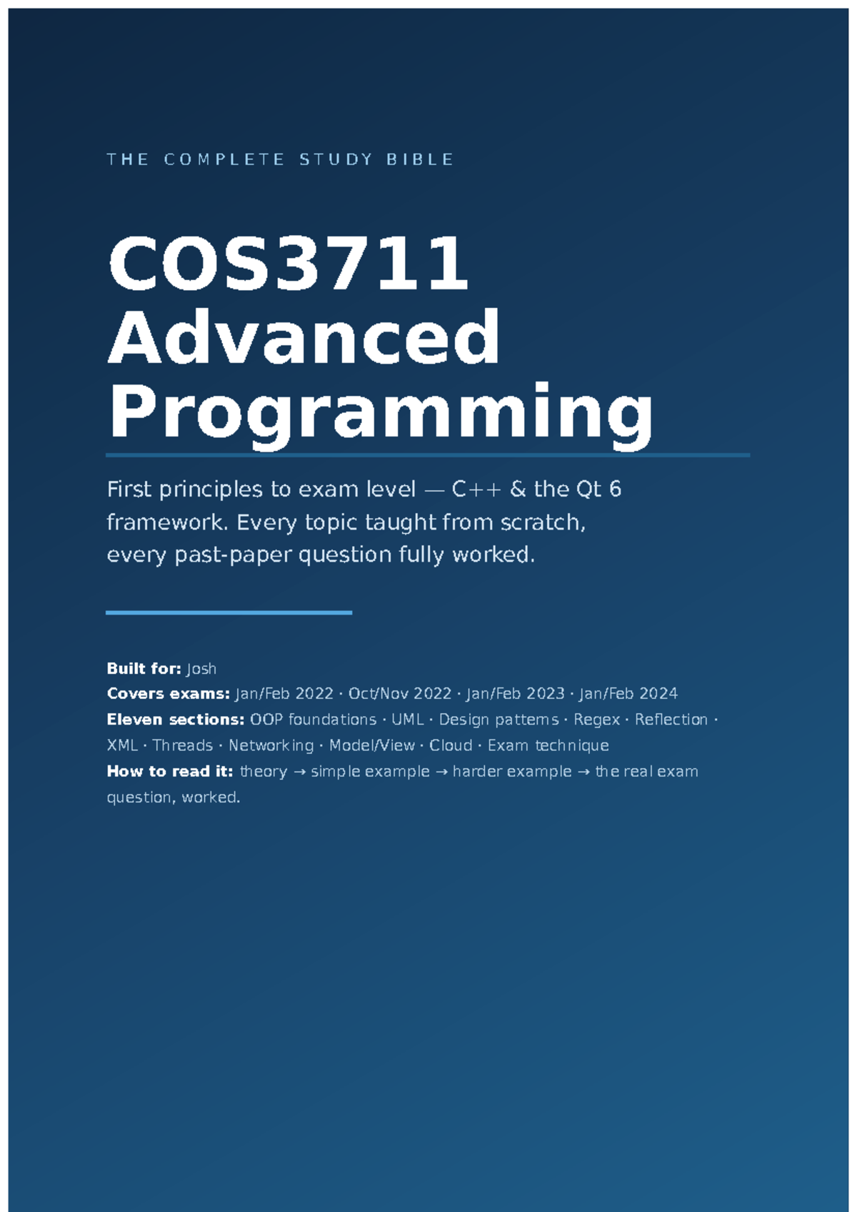 COS3711 Study Bible: Advanced Programming with Qt 6 Framework - Studocu