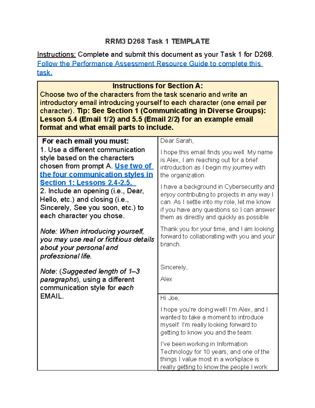 RRM3 D268 Task 1 - RRM3 D268 Task 1 - RRM3 D268 Task 1 TEMPLATE ...