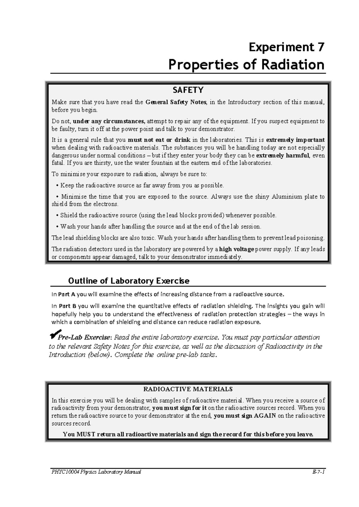 Std 1 7 Radiation 2025 SUM - Experiment 7 Properties of Radiation ...