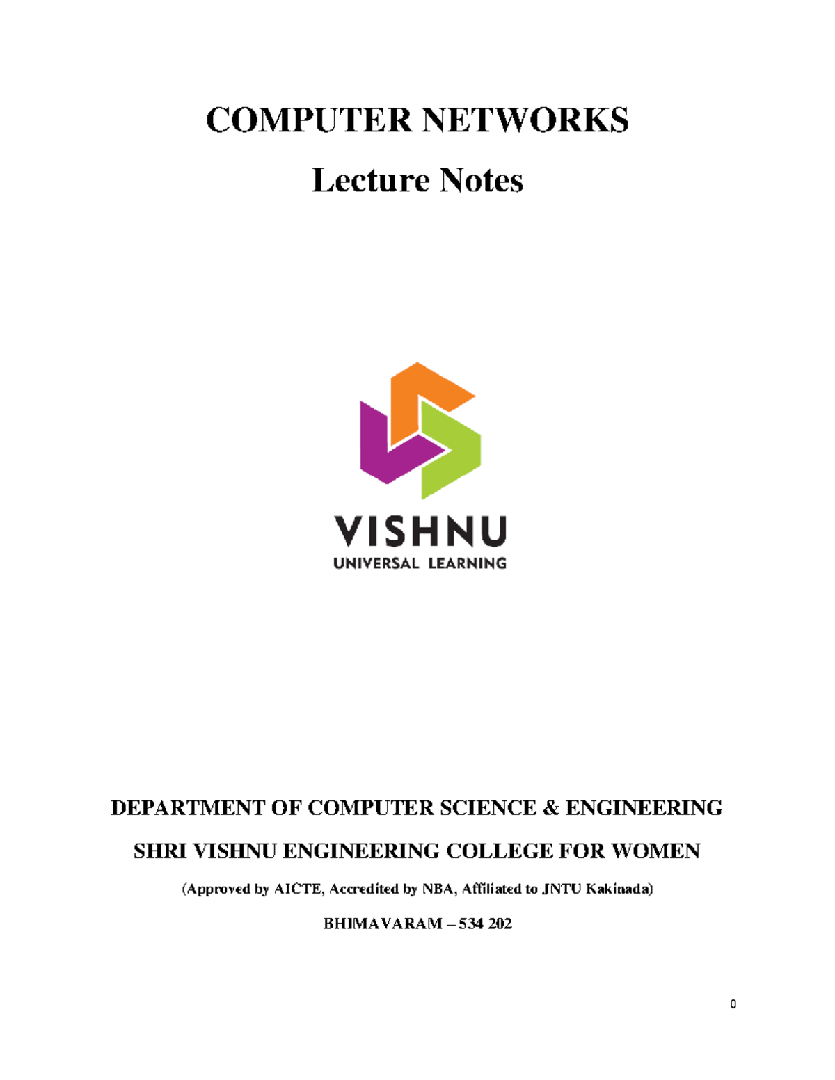 Network Notes - COMPUTER NETWORKS Lecture Notes DEPARTMENT OF COMPUTER ...