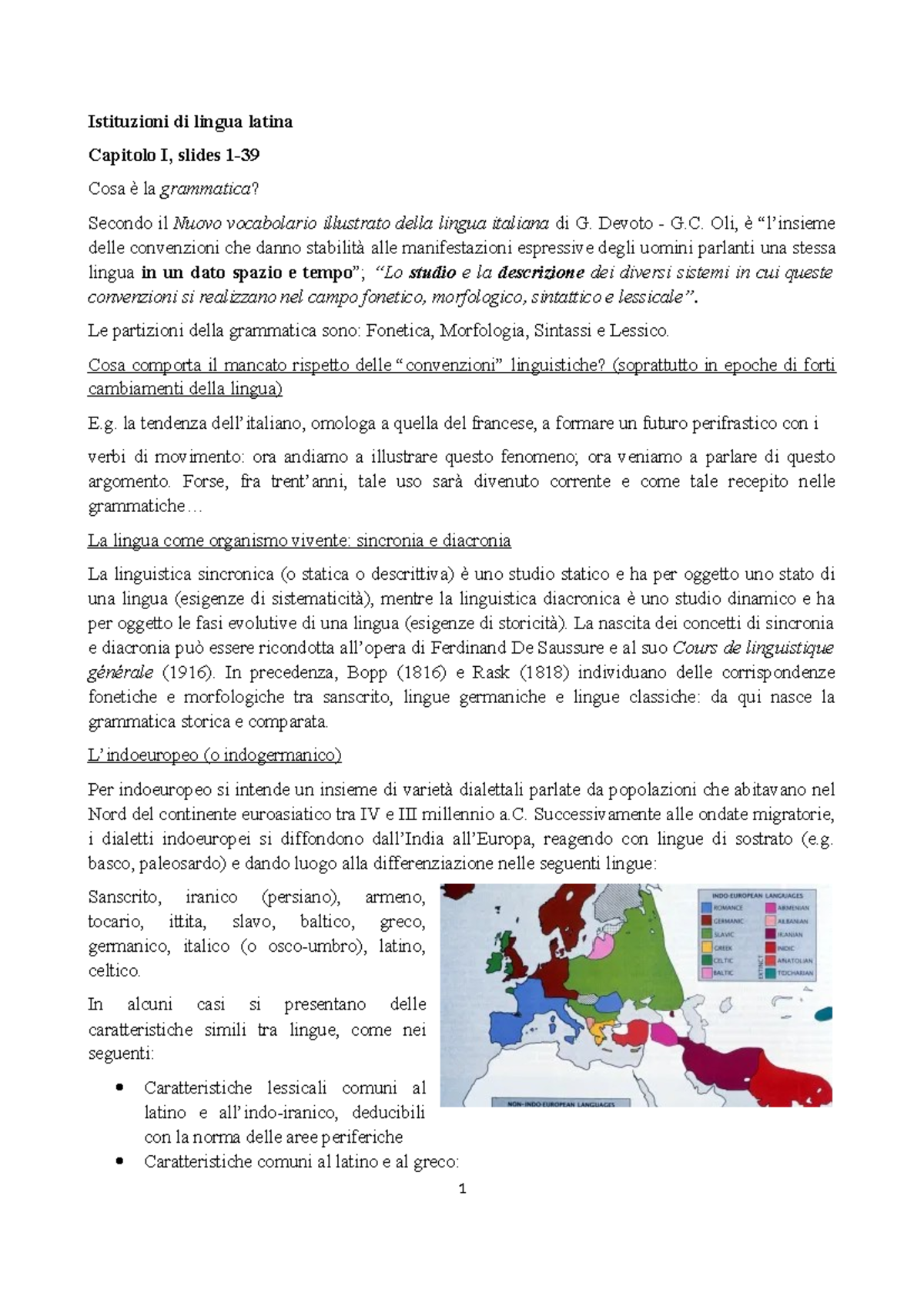 Istituzioni di Lingua Latina - Capitolo I: Grammatica e Pronuncia - Document Preview