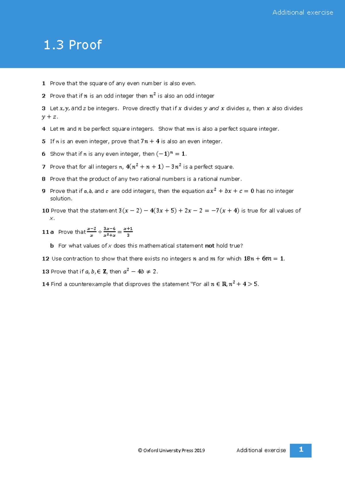 Proofs Math AA Practice Exercises and Solutions - Studeersnel