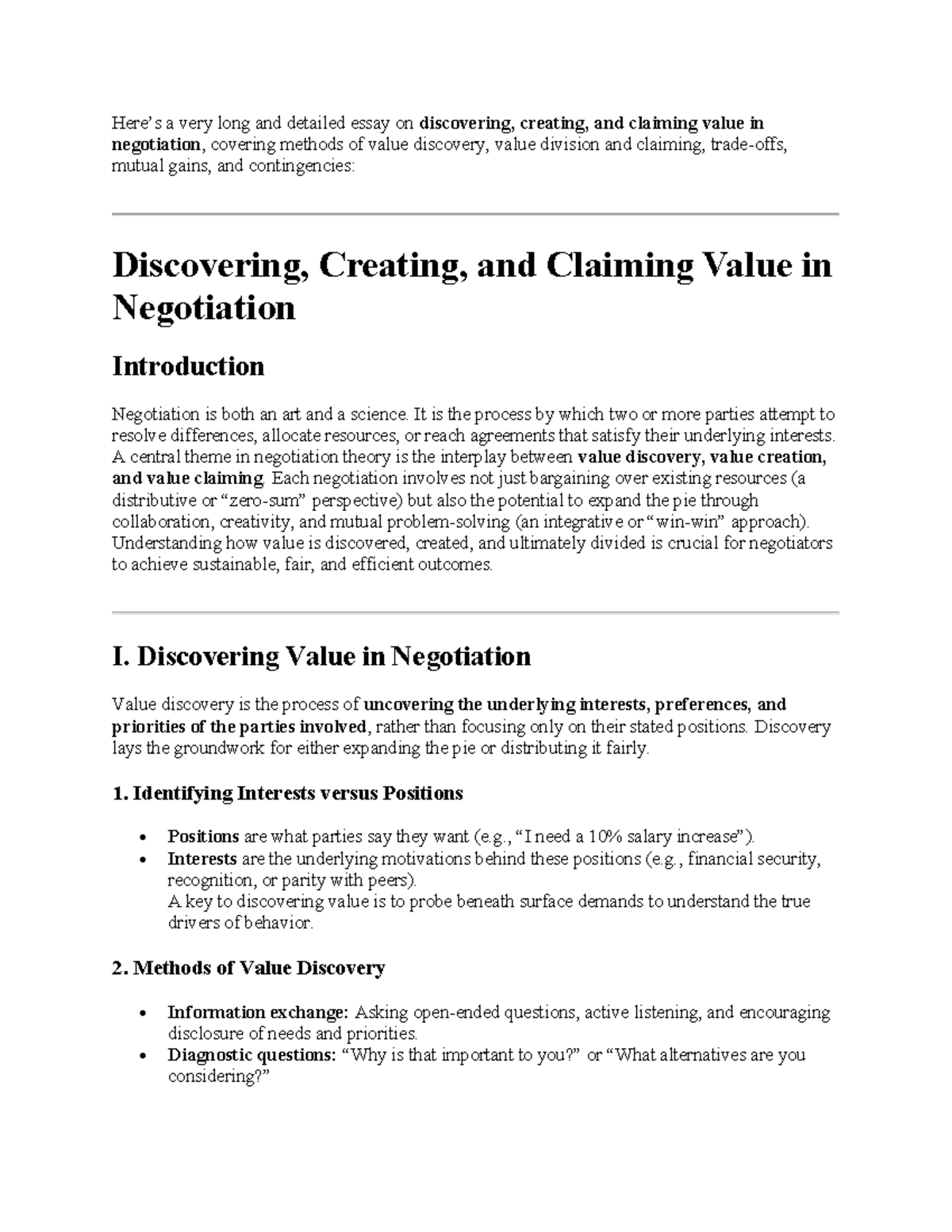 Negotiation Unit 3: Summary of Key Concepts and Strategies - Studocu