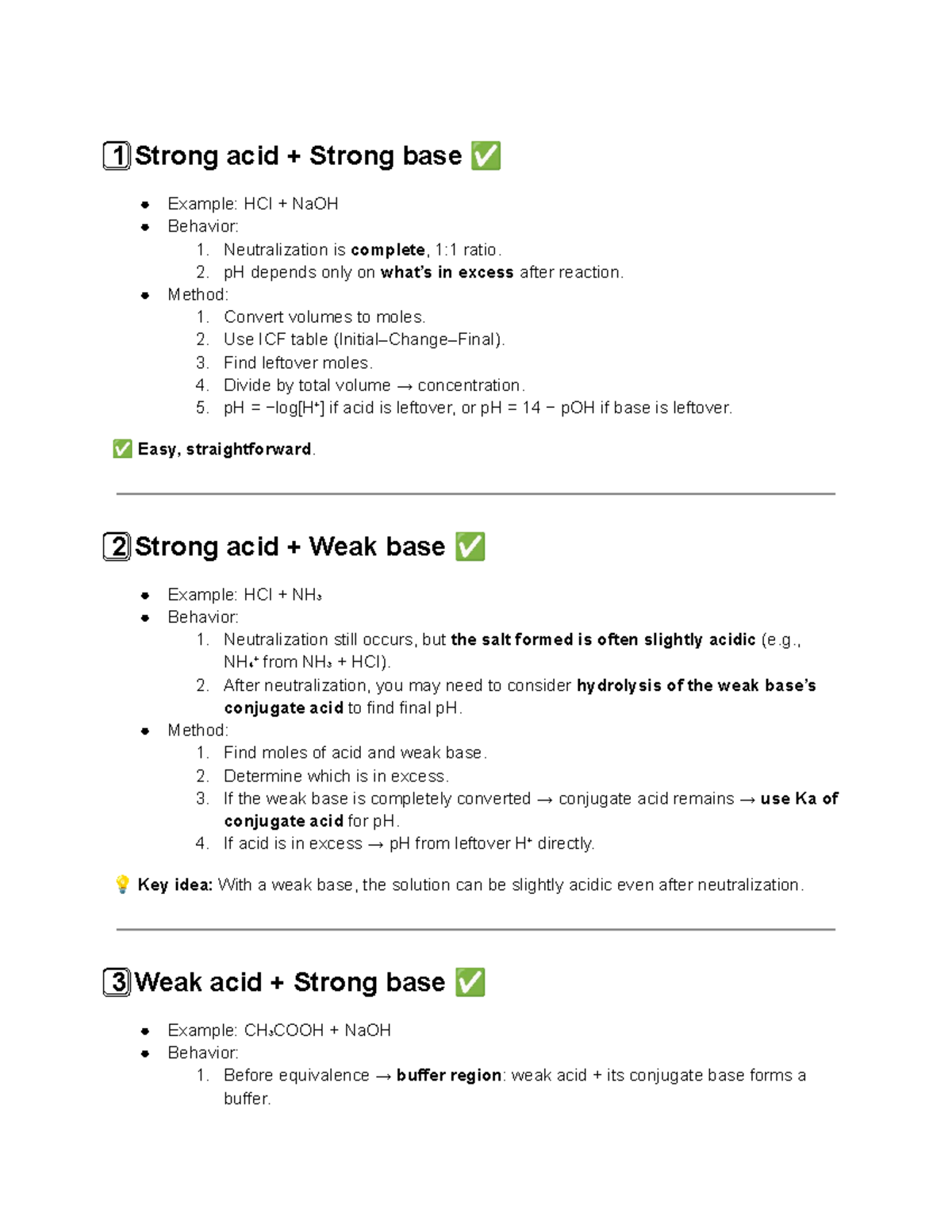Strong Acid-Base Neutralization: Key Concepts & Examples - Studocu