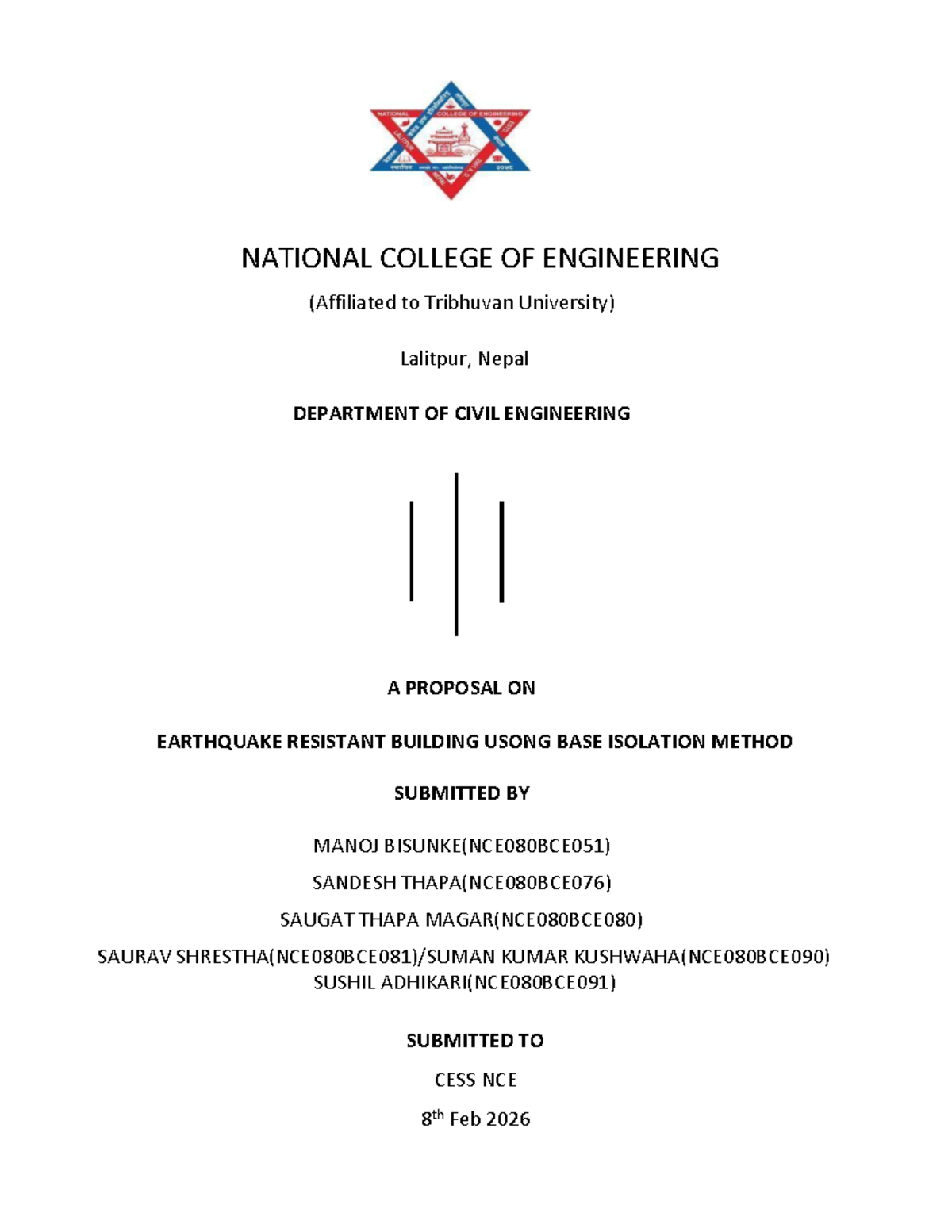 NCE Proposal: Earthquake Resistant Building Using Base Isolation Method ...