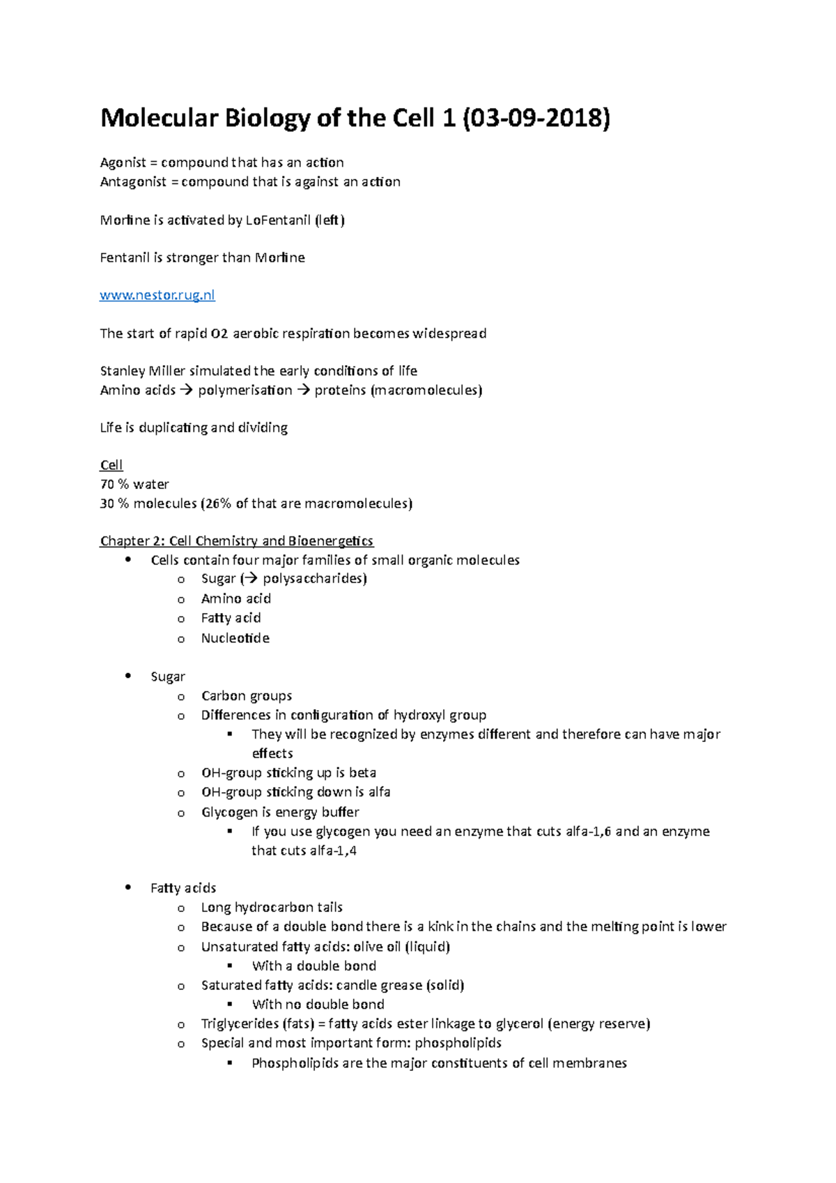Molecular Biology of the Cell 1: Lecture Notes and Key Concepts ...