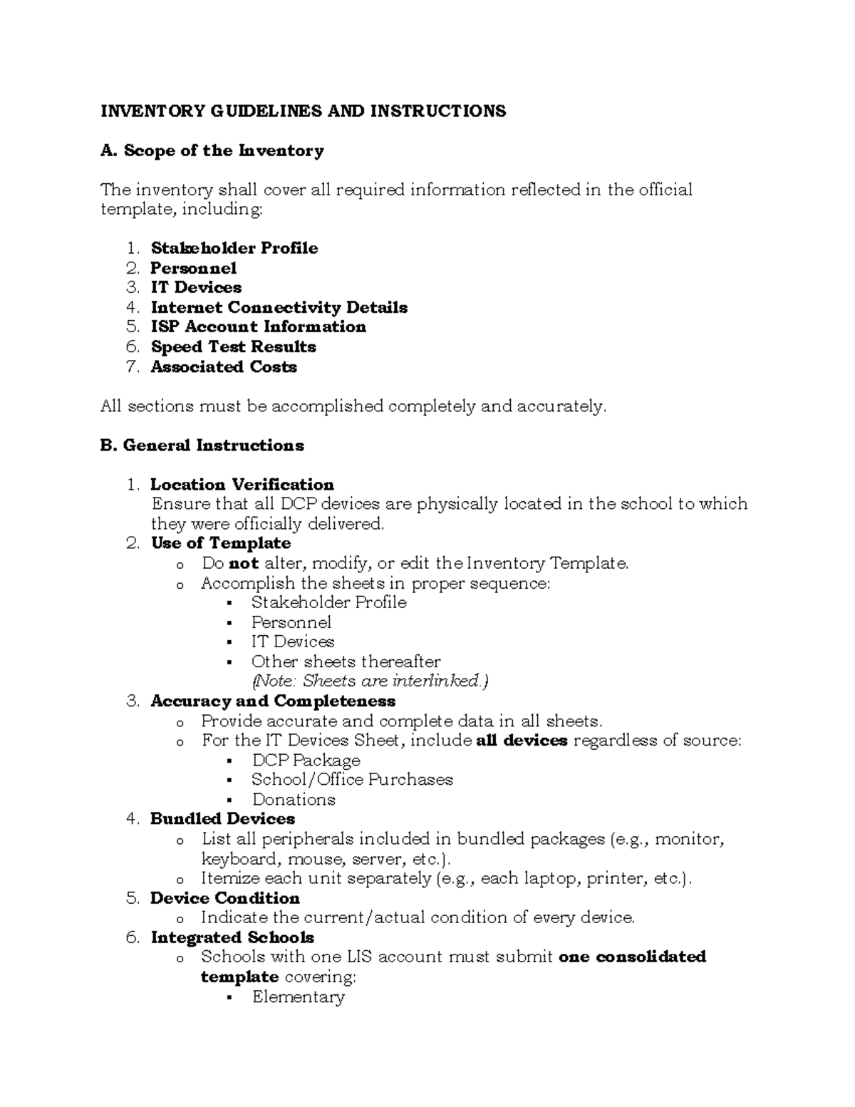INVENTORY GUIDELINES AND INSTRUCTIONS: A Comprehensive Overview - Studocu