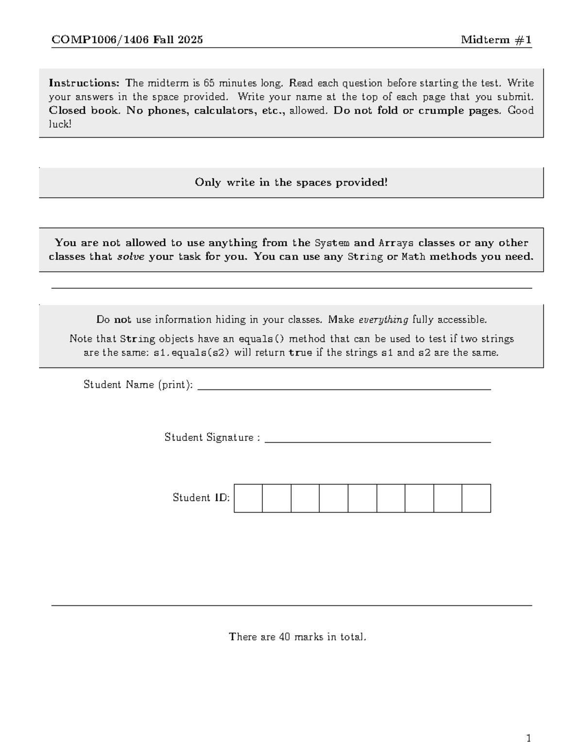 Fall 2025 Midterm Exam Instructions and Sample Solutions - Studocu