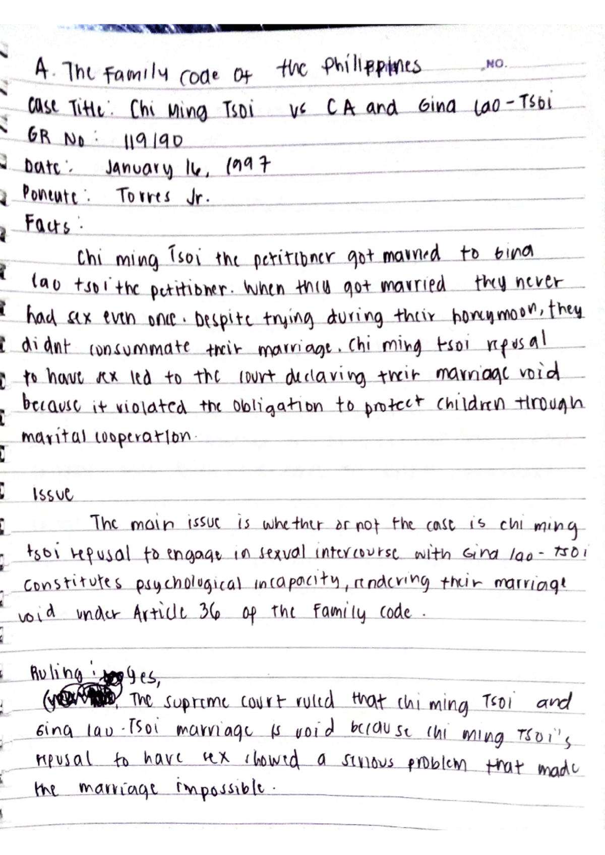 Case Digest (Midterm) - Legal Analysis of Marriage Nullity Cases - Studocu