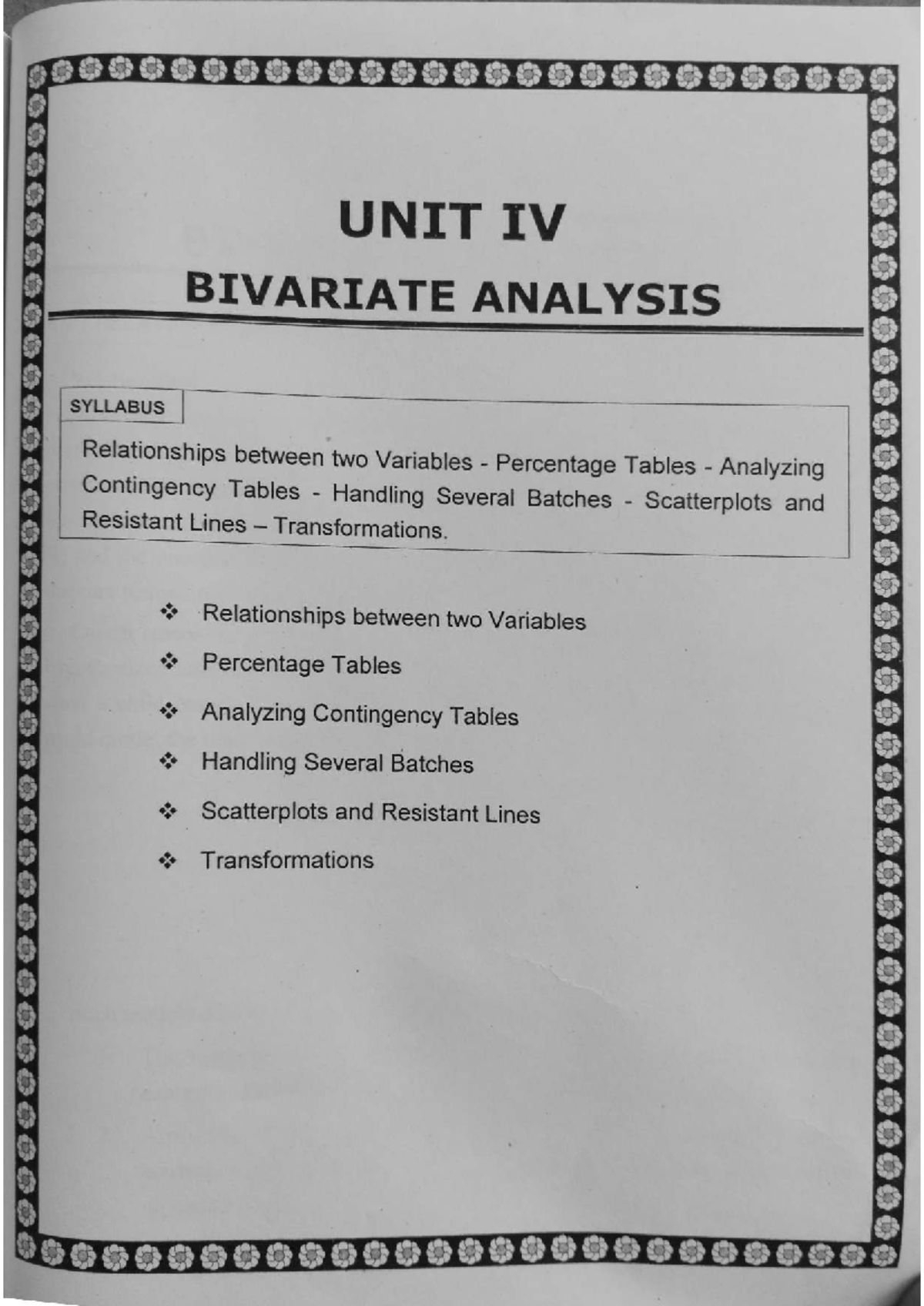 Unit 4 dev unit 4 notes - Material for DEV - UNIT IV BIVARIATE ANALYSIS ...