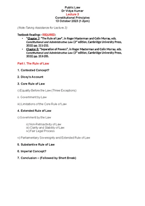 Public Law - Lecture 1 Notes (VK) on Constitutional Foundations - Studocu