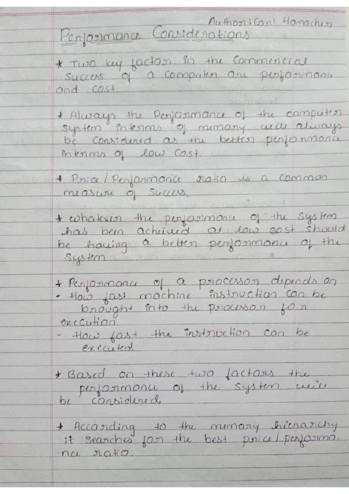 Performance Considerations in Computer Systems for CS101 Final Exam ...