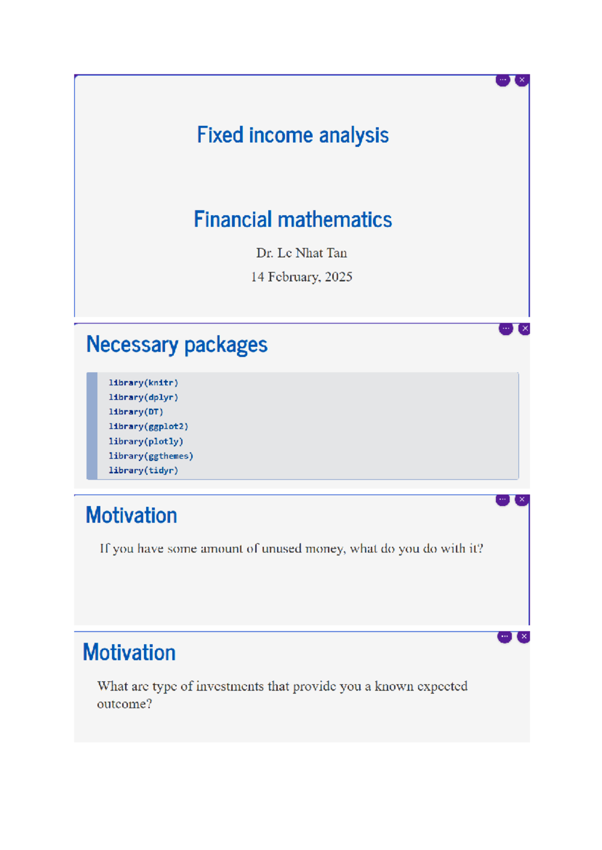 Chapter 2: Fixed Income Analysis - Financial Mathematics (FIN 101 ...