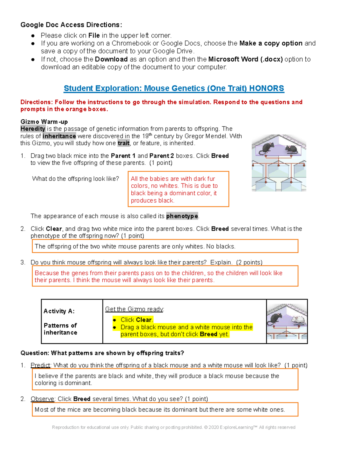 Module 6 Honors Assignment: Mouse Genetics Exploration - Studocu