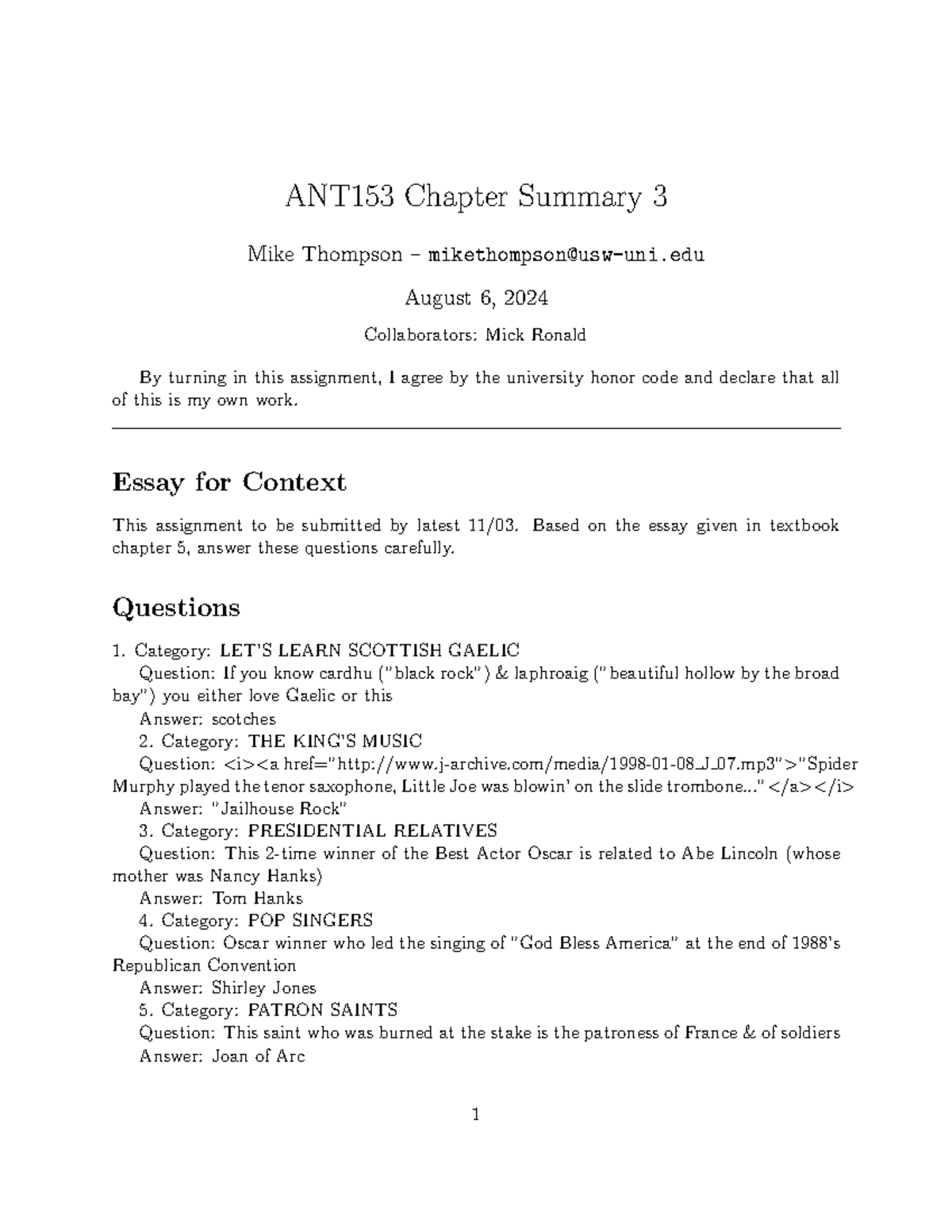 ANT153 Chapter 3 Summary & Key Questions - Studocu