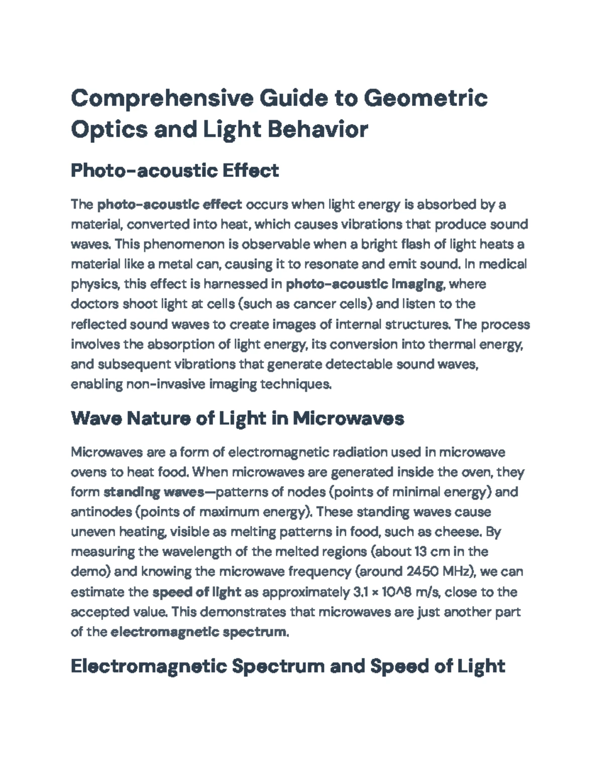 Geometric Optics Lab Notes: Reflection and Light Demonstrations - Studocu