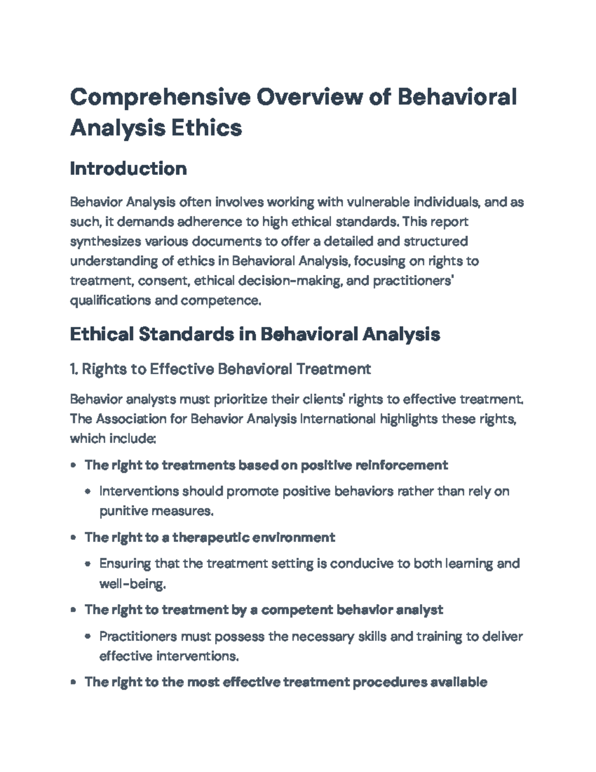 Comprehensive Overview of Ethics in Behavioral Analysis (BA 101 ...