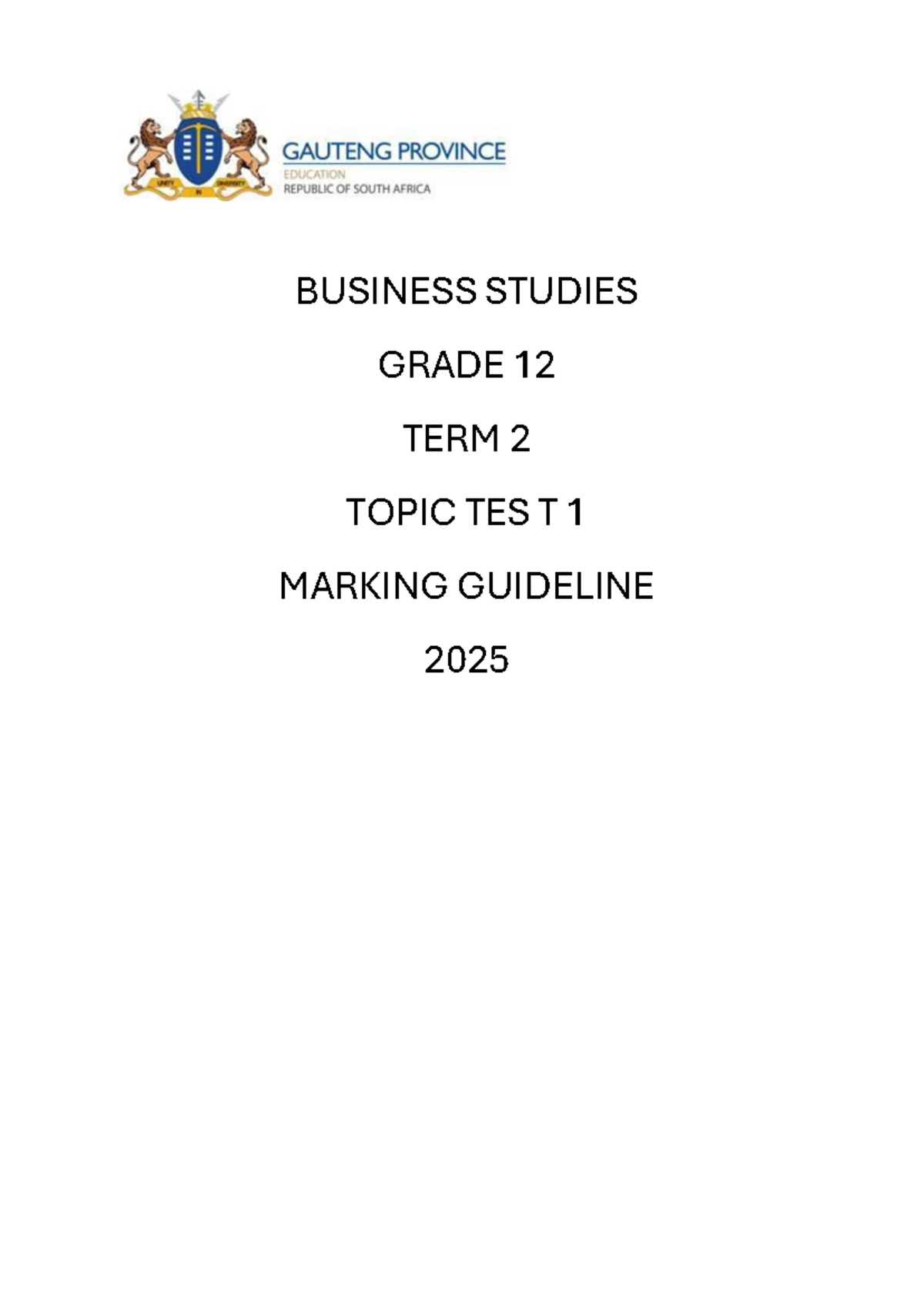 Official Gr 12 Economics P1 June 2024 Exam Marking Guidelines - Studocu