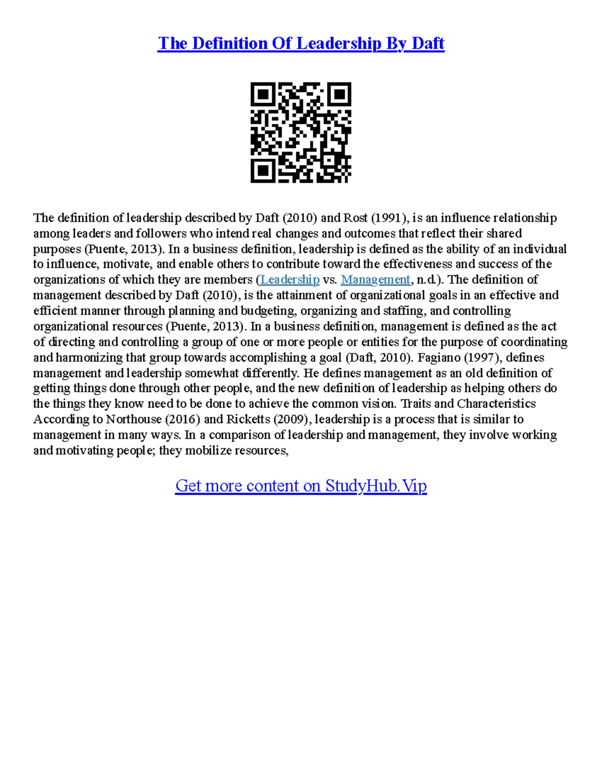 Concept Essays Concept Essays - The Definition Of Leadership By Daft ...