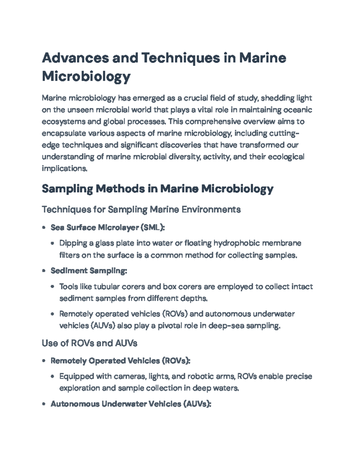 Advances in Marine Microbiology: Techniques and Discoveries Overview ...